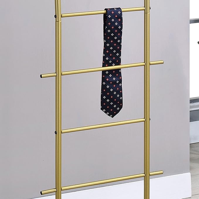 Kings Brand Furniture - Menros Metal Suit Valet Stand, Clothes Rack (Gold)