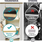 YOUDENOVA Hanging Closet Organizer, 6-Shelf Closet Hanging Storage with Side Pockets, Beige