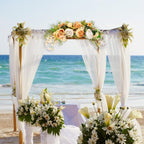 DULRLLY Artificial Peony Flower Swag, 30 in Wedding Arch Flowers, Faux Floral Swag for Lintel, Over The Door Decorative Swag, Rustic Artificial Floral Swag for Home Decor (1)