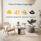 4 Pcs Oversized Clear Hat Storage Box, Cowboy Hat Organizer Bag for Closet, Foldable Case with Carrying Handles for Women Men (Black)