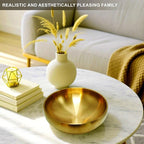 7.4 inch Gold Decorative Bowl for Home Decor - Modern Fruit Bowl for Kitchen Counter, Key Catch All & Entryway Table Centerpiece, Stylish Golden Finish