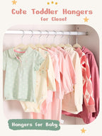 HOUSE DAY 11 Inch Velvet Baby Hangers 50 Pack Beige, Premium Kids Hangers for Children, Infant & Toddler Clothes, Durable Non Slip Small Baby Felt Hanger for Closet, Ideal for Everyday Use