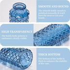 Mini Bud Vases Centerpieces for Tables,Clear Bud Vases for Flowers,Small Flower Vases Suitable for Birthday Party,Anniversary,Wedding Reception,Baby Shower (Blue, 12PCS)