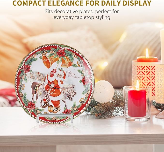 DIDUDIDU Plate Stands for Display - 4.5 Inch Small Iron Easel Holders for Decorative Plates, Picture Frames, Photos, Plaques (Silver, 3 Pack)