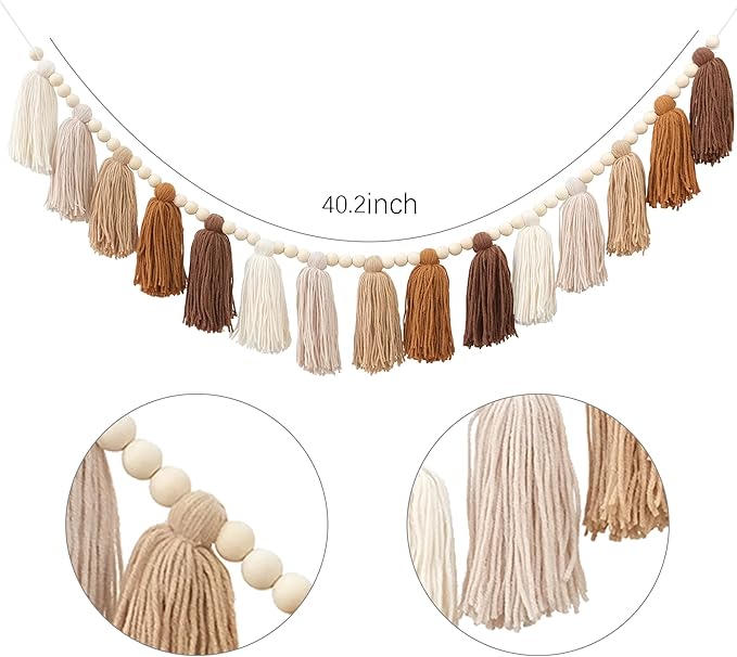 DCJHFJ Boho Tassel Garland Terracotta Rainbow Western Banner Tassels Wall Hanging for Dorm Room Classroom Nursery Kids Bedroom Decor