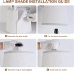 Lamps Set of 2 Modern Farmhouse Table Lamp Bedside Reading Lamps Living Room End Tables Set Lamps for Night Stands Bedroom Night Lamp,High 27 Inch,Brown,With Fabric Lamp Shade,Bulb Not Included