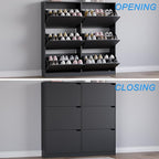 Shoe Cabinet with 6 Flip Drawers, Slim Narrow Shoe Storage Cabinet, Freestanding Shoe Organizer for Entryway, Hallway, Foyer