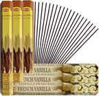 French Vanilla Incense Sticks and Cinnamon Incense Sticks with Incense Holder Bundle for Home Fragrance and Spiritual Décor
