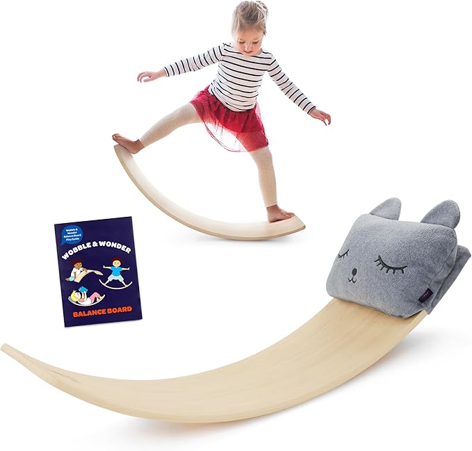 Battat Education – Wooden Balance Board for Toddlers – Montessori Wobble Toy for Core Strength & Coordination – Durable Wood Construction – Active Play for 3+ Years