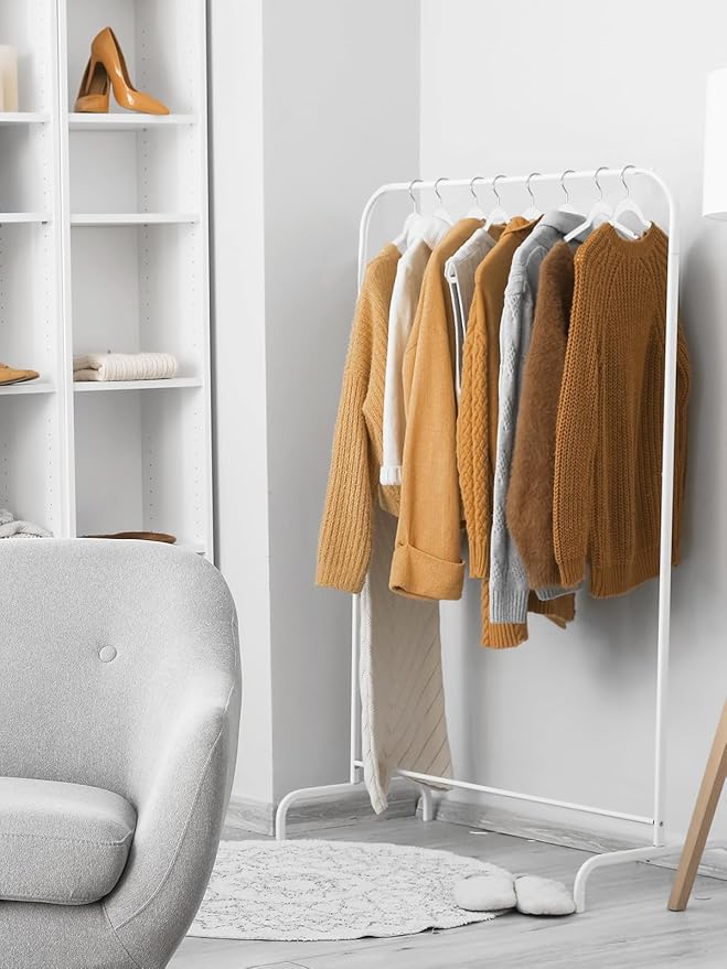 SMARTOR 100 Pack Non-Velvet Plastic Hangers for Clothes - Heavy Duty Coat Hanger - Space-Saving Clothes Hanger with Chrome Swivel Hook, Durable Non-Flocked - White