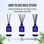 Xcleen Reed Diffusers for Home, Balsam & Cedar Diffuser with Sticks, 3.7 Oz Scented Fragrance Oil Diffuser for Bedroom, Bathroom Decor