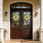 Summer Wreath for Front Door, 24 Inch Summer Wreath Floral with Peony Ranunculus Hydrangea Flower Summer Door Wreaths for Porch Entryways Wall Window Farmhouse Party Home Seasonal Decor