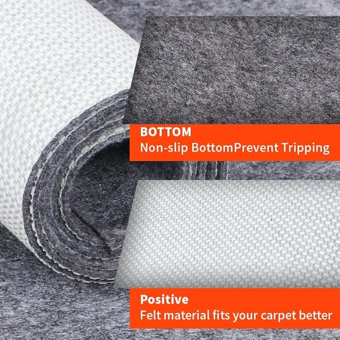 Non-Slip Rug Pads 1/4” Thick, 2x3Ft Waterproof Rugs Non Skid Rug Pad for All Floors and Finishes Durable Hardwood Floor Protective Felt Keeps Rugs in Place, Safe and Secure