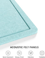 Fluxynara Large Bulletin Board, 47.2" x 35.4" Cork Board Alternative with 24 Safe Removable Adhesive Tabs, Foldable Felt Pin Board for Home Office, Classroom, Bedroom,Entryway for Walls—Aqua Blue