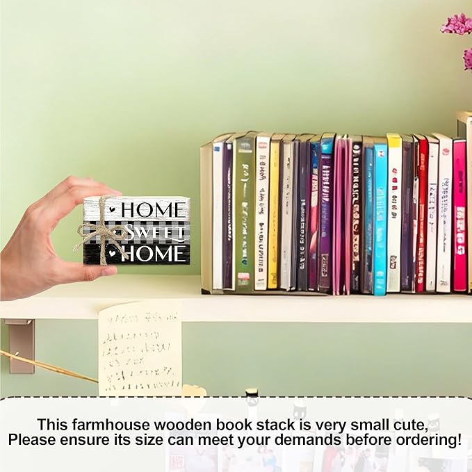 Mini Decorative Books For Home Decor, Small Wood Book Stack For Table Decor, Home Decor Book For Living Room Mantel, Farmhouse Stacked Books Decorative（L38）
