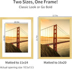 16x20 Picture Frame Gold Set of 3, Display Pictures 11x14 with Mat or 16 x 20 Without Mat, Poster Frames 16x20 for Wall Hanging Horizontal and Vertical