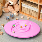 Kids Maze Balance Board Plastic Wobble Rocker Balance Board with Mini Balls Load 170lb for Balancing Exercise Equipment Game Boys Girls Physical Therapy 18.5 x 14.57 Inch(Pink,Round)