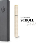 SURI Mezuzah – 5 Inch Gray Concrete Door Mezuza Case with Printed Scroll, Judaica Contemporary Style, Fits a 4 Inch Mezuzah Scroll, Gift Box Included