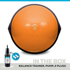 Bosu Balance Ball Exercise Trainer, Home Gym Equipment w/ Guided Workouts & Pump, 26", Blue - Inflatable Fitness Platform for Strength Training, Standing, Balancing, and Core Workout