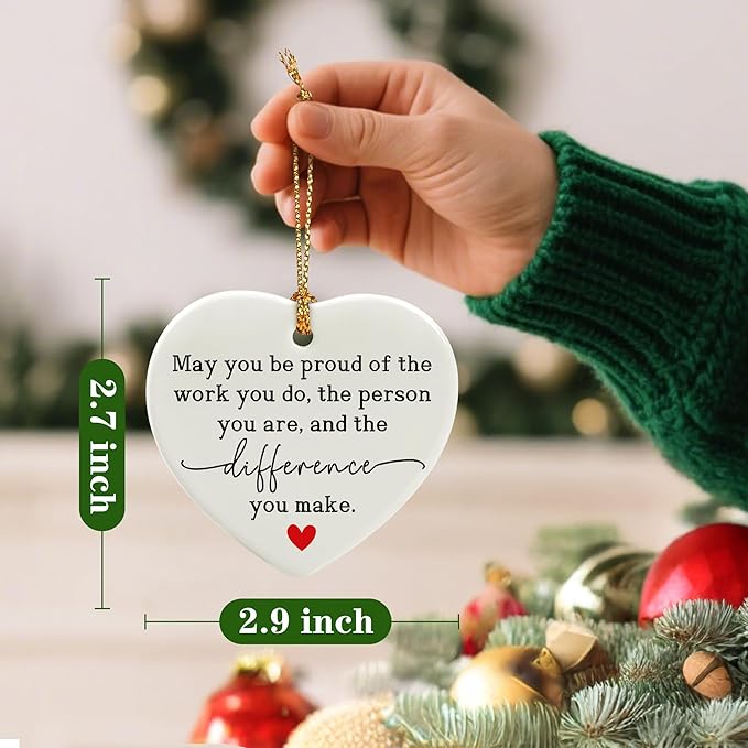 May You Be Proud of The Work You Do - Thank You Gift, Farewell, Going Away, Goodbye, Leaving, Retirement Gifts | Gifts for Colleague, Coworker, Team & Employee | Christmas Ornament