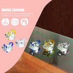 H&D HYALINE & DORA 3 Pack Glass Crystal Mouse Figurines Collectibles,Hand Blown Art Glass Animals Miniature Garden Decor Statue