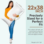 Pillowflex Synthetic Down Pillow Insert - 22x38 Down Alternative Pillow, Ultra Soft Oversized King Bed Sleeping Pillow, Large Rectangle Sham - 1 Decorative Pillow Form