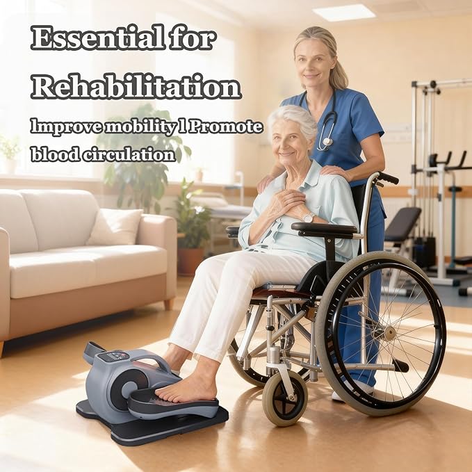 Under Desk Elliptical Machine, Electric Elliptical for Seniors with 12 Adjustable, Portable Quiet Elliptical Machine, Seated Pedal Exerciser Equipment for Home