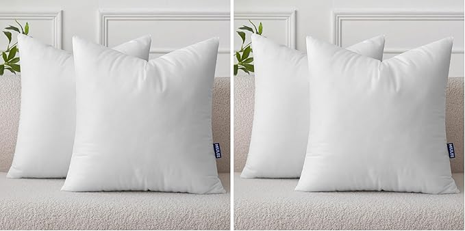 MIULEE Set of 2 Throw Pillow Inserts 18x18 Inches, Non-Woven Decorative Pillow Inserts for Living Room (Pack of 2)