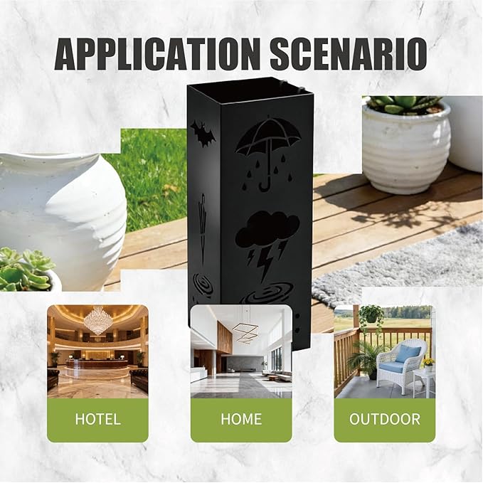 Umbrella stand - Metal vertical umbrella stand - Suitable for entrance halls, stores, offices. Dimensions: 6.3 x 6.6 x 16.34 inches