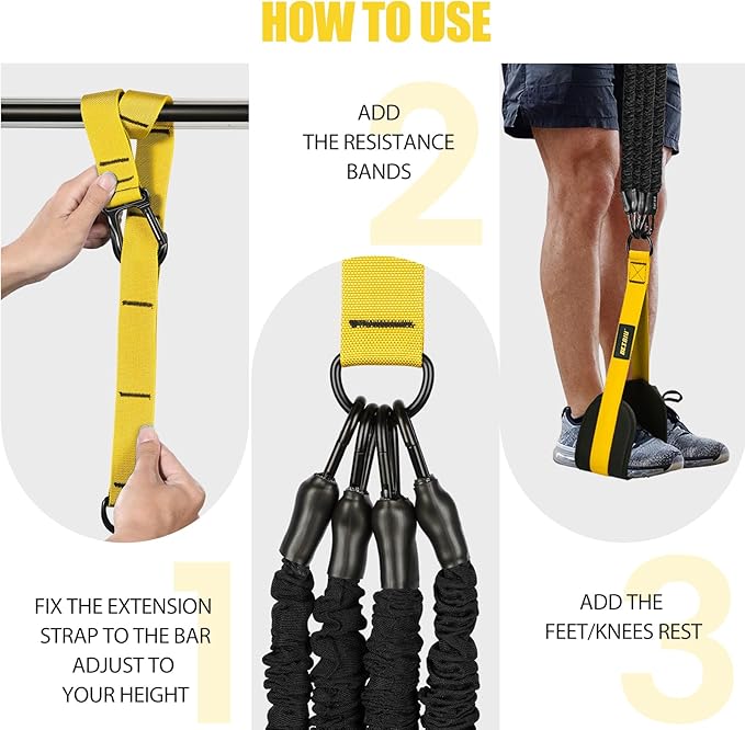 Pull Up Assistance Bands 260lbs, Heavy Pull Up Bands Resistance Bands for Pull Ups Working Out with Feet Rest, Pull Up Bar Bands Assistance Bands Strength Training Workout Equipment, Height Adjustable
