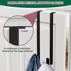 15" Reversible Wreath Hanger for Front Door, Fits Most Doors up to 1-3/4", Heavy Duty Steel Over The Door Hooks Hold up to 80 LBS for Spring & Easter Wreaths, Seasonal Door Decor (Black 1 Pack)