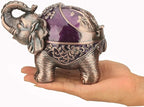 LAUYOO Elephant Decorative Ashtray with Lid for Cigarettes Metal Smoking Ash tray Holder for Smoker Windproof Cigarette ashtrays for Indoors Outdoors Fancy Gift for Men Women (Dark Purple)