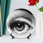 Lina Cavalieri Plate, Wall Decorative Plate, Mysterious Face Plate Wall Hanging Decoration,Including Bracket and Special Spring Hook, 10inch, Style5