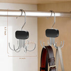 3 Pack Belt Hanger for Closet Organizer, 2026 Upgraded Tie Hangers for Space Saving & Storage, 360° Rotatable & Foldable Hooks, Large Capacity Rack for Tank Top, Bra, Purse (Black)