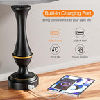 Seealle Upgraded Touch Lamps for Bedrooms Set of 2 - Nightstand Table Lamp with USB C+A, 3 Way Dimmable Lamps for Living Room(Grey)