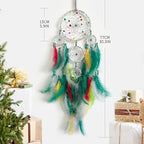 Christmas Rings Dream Catcher with Lights Handmade Christmas Dreamcatcher Hanging Decoration Home Wall Decoration Craft Ornament