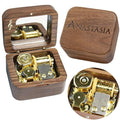 Sinzyo Anastasia-Once Upon a December Music Box Vintage Musical Boxs for Birthday Gift Valentine's Day Christmas Day(Musical Note Walnut Box)