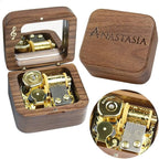 Sinzyo Anastasia-Once Upon a December Music Box Vintage Musical Boxs for Birthday Gift Valentine's Day Christmas Day(Musical Note Walnut Box)