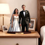 Personalized 3D Cartoon Wedding Photo Desktop Display Custom Newlyweds Anniversary Desk Ornament Bedside Table Decoration Gift'S For The Groom Bride Son And Daughter (Wedding cartoon)