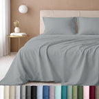 California Design Den Luxury Twin Sheet Set - 100% Cotton, 600 Thread Count Deep Pocket Twin Sheets, Soft Hotel-Quality Bedding with Sateen Weave - Light Grey