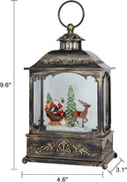 Wondise Christmas Muscal Snow Globe with Timer, USB Plug-in & Battery Operated Spinning Water Glitters Lighted Singing Snow Globe Lantern for Christmas Decorations(Santa)