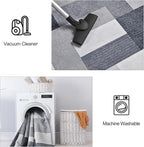 FlyDOIT Modern Geometric Patchwork Area Rug, 6x9 Gray Large Rugs for Living Room, Rockwood Collection Indoor Rugs for Bedroom, Throw Carpet Floor Decor for Entryway Dining Room Office Dorm Nursery