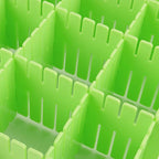ZOENHOU 60 PCS Green Drawer Dividers, 12.6 x 2.8 Inch Adjustable Premium Plastic Drawer Divider Organizers for Makeup Drawers Desktop Kitchen drawer Organizers and Storage