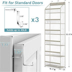 AOODA Clear Over the Door Hat Racks for Baseball Caps, Large Holds up to 72 Caps Hat Storage Organizer for Closet Wall, Deep Pockets Hanging Snapback Holder Shelves with 3 Hooks, Grey