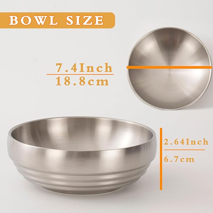 7.4 Inch Large Decorative Bowl for Entryway Table, Key Holder, Home Decor, Catch All (Silver)