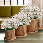 12Pcs UV Resistant Artificial Flowers Artificial Violet Outdoor Decor Realistic Faux Plants Silk Flowers No Fade for Patio Hanging Baskets Garden Pots Farmhouse Yard (White)