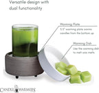 Candle Warmers ETC 2-in-1 Candle and Fragrance Warmer for Warming Scented Candles or Wax Melts and Tarts with to Freshen Room, Gray Texture