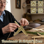 Kathfly 2 Pcs St. Brigid's Wall Cross and Card Irish Gift Saint Brigid's Cross History Card Irish Blessing Gift Ireland Hanging Wall Traditional Decor for Celtic Imbolc Home(6 in,Fresh,Green)