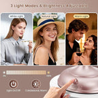 VESAUR Lighted Makeup Mirror Rose Gold Nickel, Double Sided 1X/10X HD Undistorted Magnifying Mirror, 8.5" Vanity Mirror with 3 Colors Dimmable 90 Bright LEDs, 360°Swivel Two Power Supply, Luxury Gifts