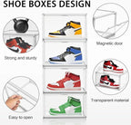 Acrylic Shoe Box, Sneaker Display Case Transparent Box Shoe Storage Bins Clear Plastic Stackable Boot Handbag Organizer Containers with Lids, 1Pack Size 12